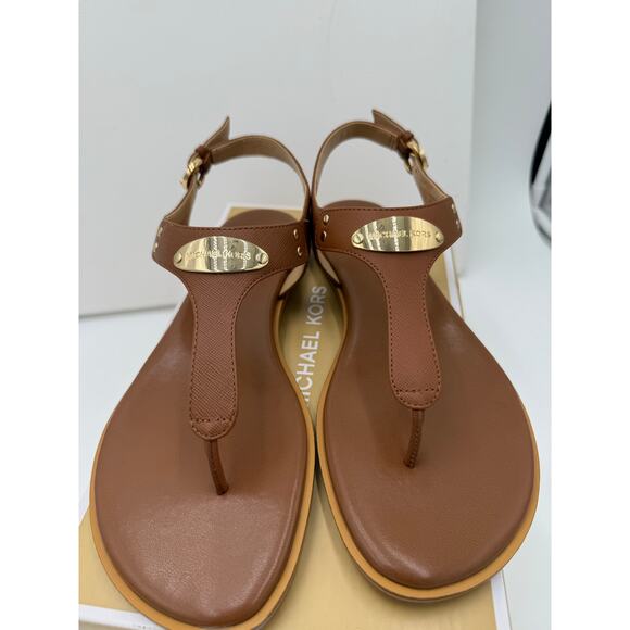 Michael Kors Brown Sandals with Gold Accents - Picture 6 of 9